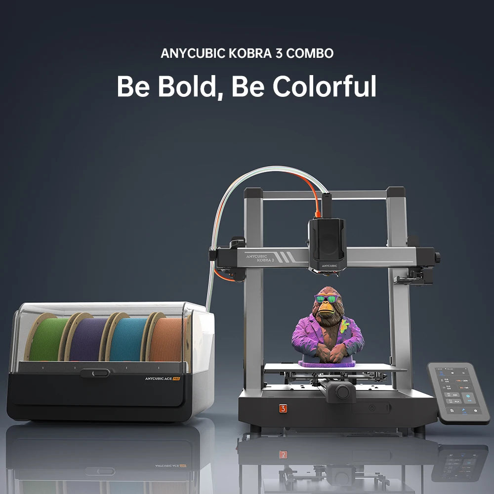 Anycubic Kobra 3 Combo AE Multi FDM 3D Printer High Speed