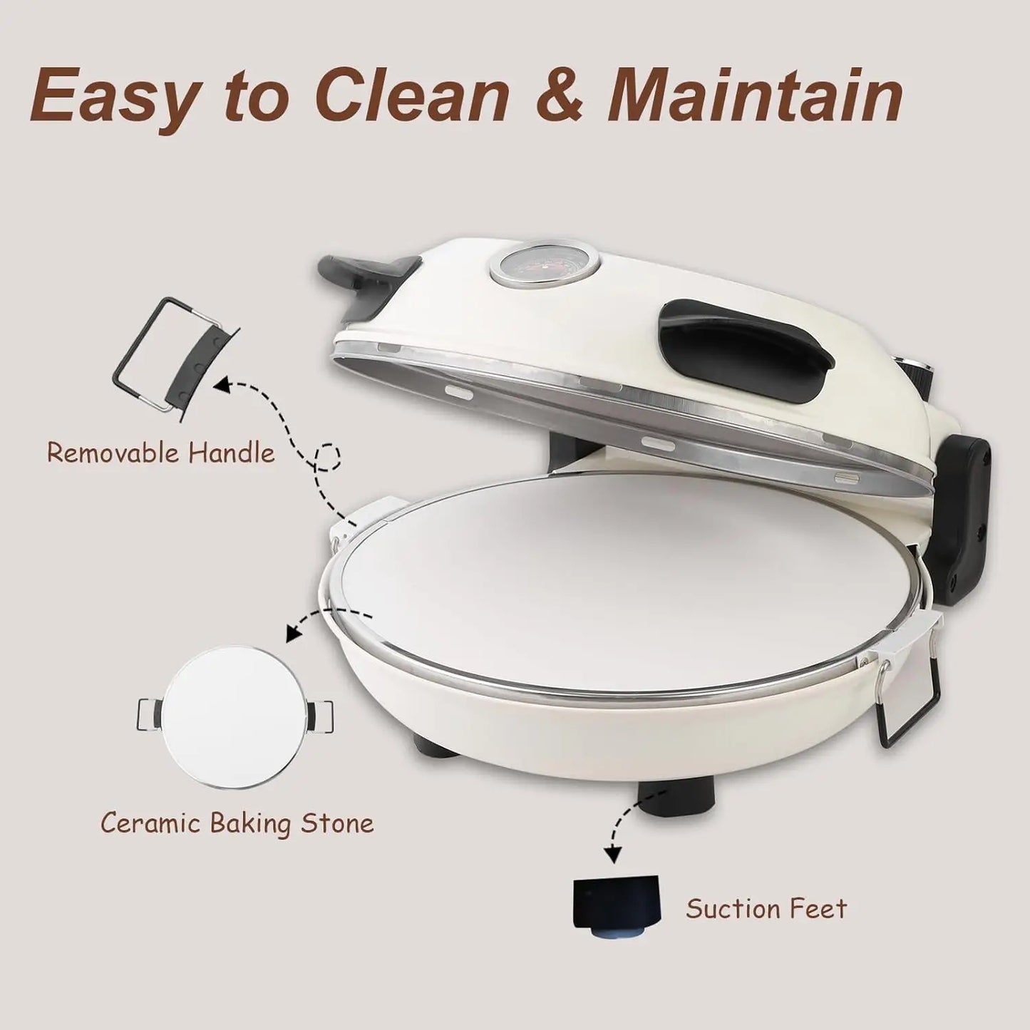 Portable Electric Pizza Oven 800F Countertop Maker Indoor