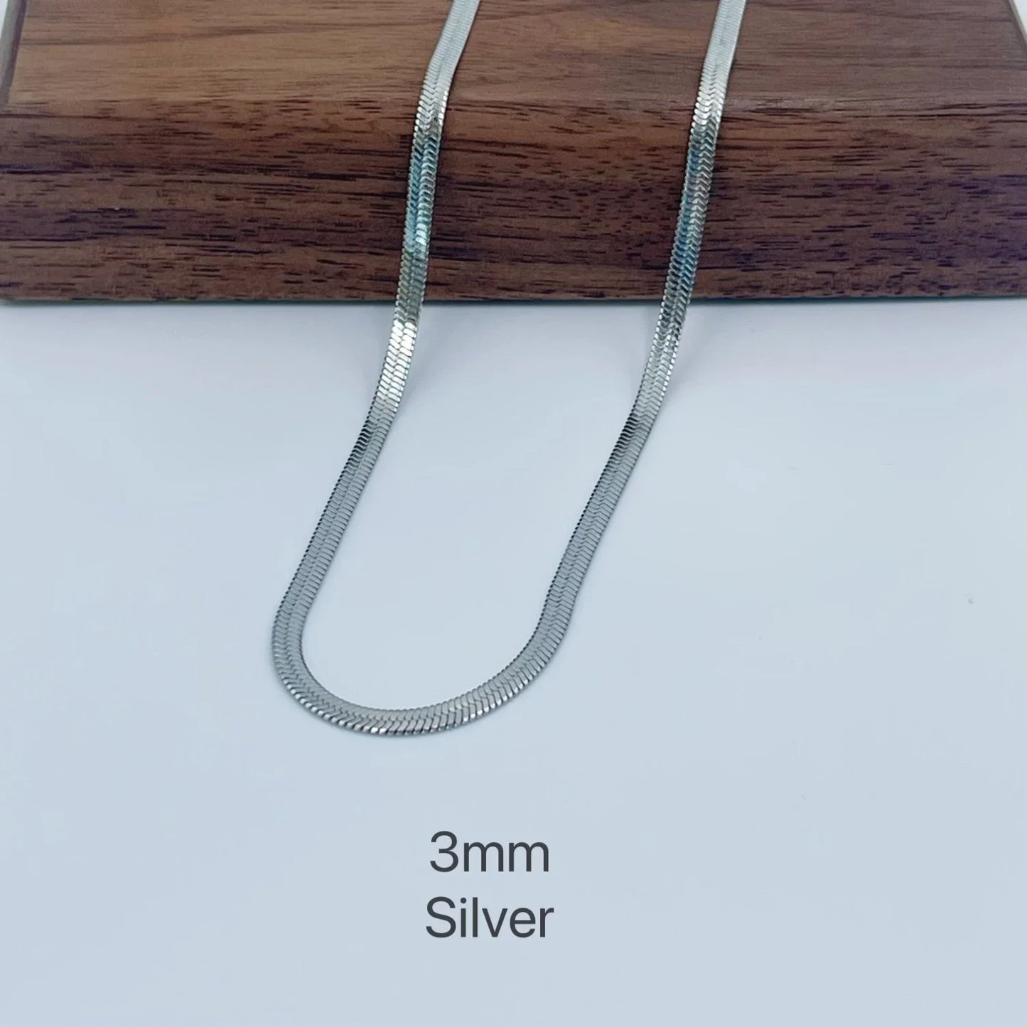 Unisex Minimalist Stainless Steel Snake Chain Necklace