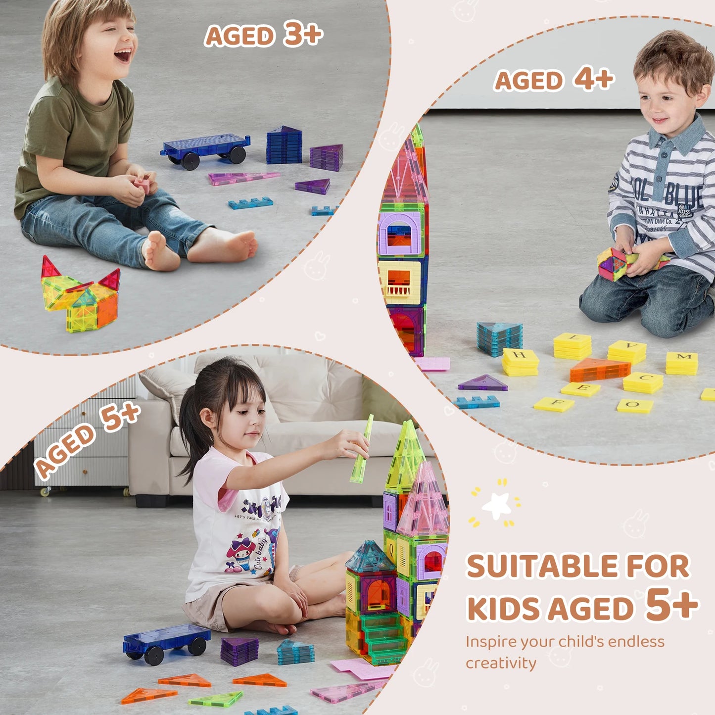 SucceBuy Magnetic Building Blocks Set Puzzle Toys Play