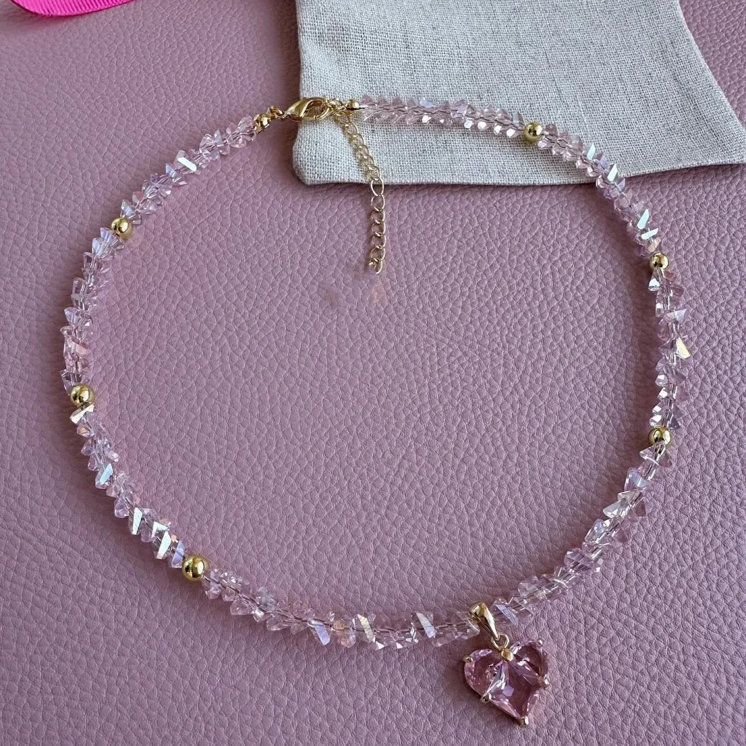 Bls-Miracle Zircon Heart Pendant Necklace For Women