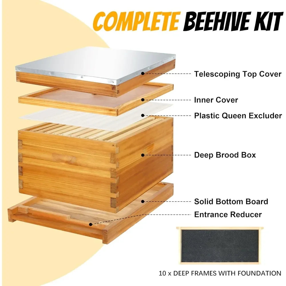 ZUIYU 10 Frame Bee Hive Starter Kit Beekeeping Supplies