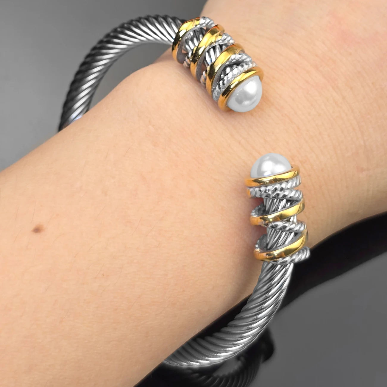 KABOLONG Women Stainless Steel Cable Adjustable Bracelet