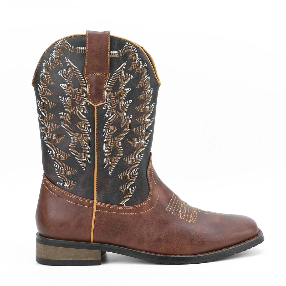 Mens Desert Cowboy Boots Square Toe Phoenix Embroidered Western Boots