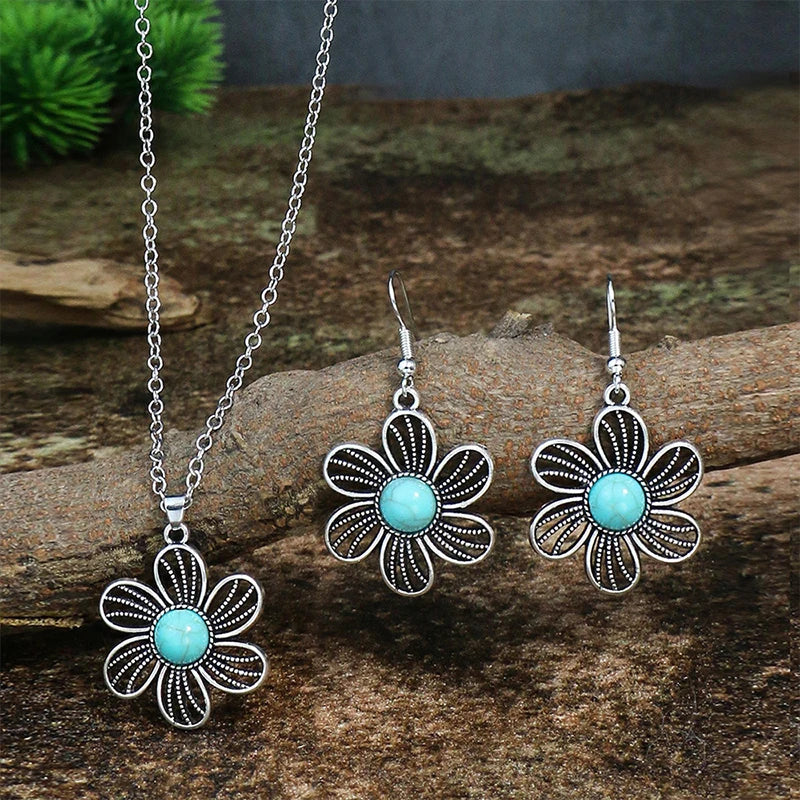 Lovbeafas Vintage Bohemian Hollow Geometric Jewelry Set
