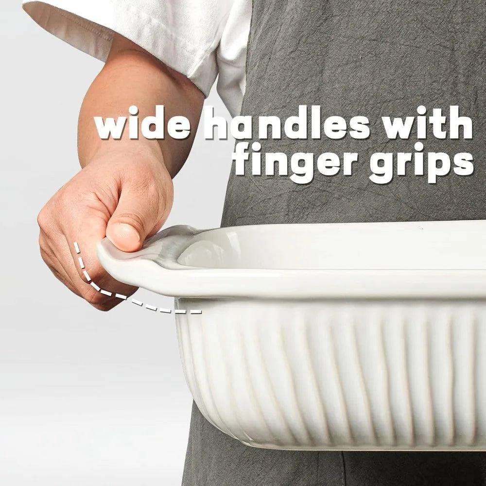 Oven Safe Ceramic Lasagna Dishes And Baking Trays Sets
