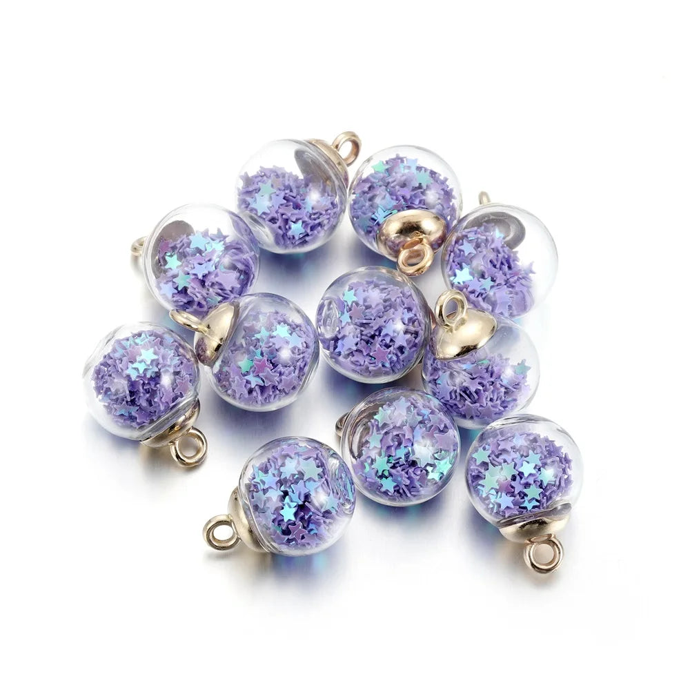 St.kunkkaCharms Glass Ball Star Charms 10Pcs DIY Jewelry