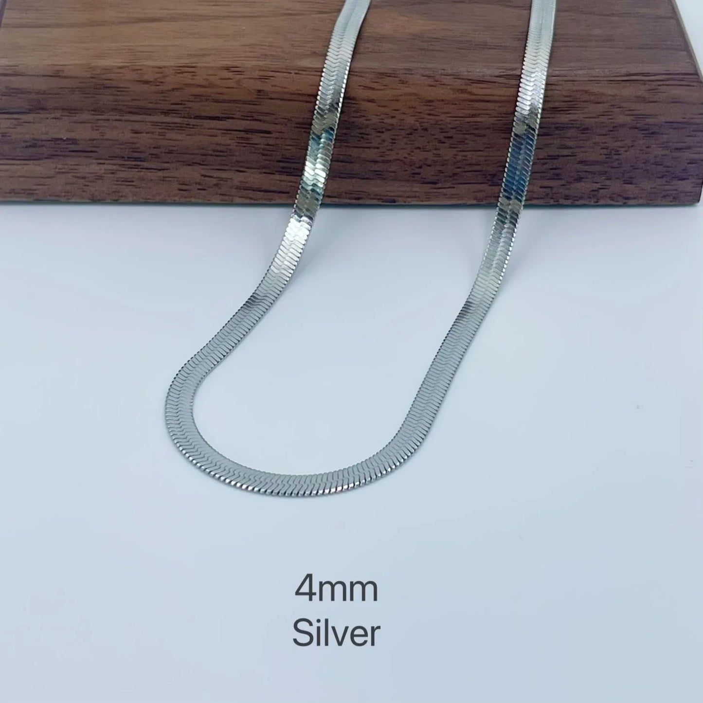 Unisex Minimalist Stainless Steel Snake Chain Necklace