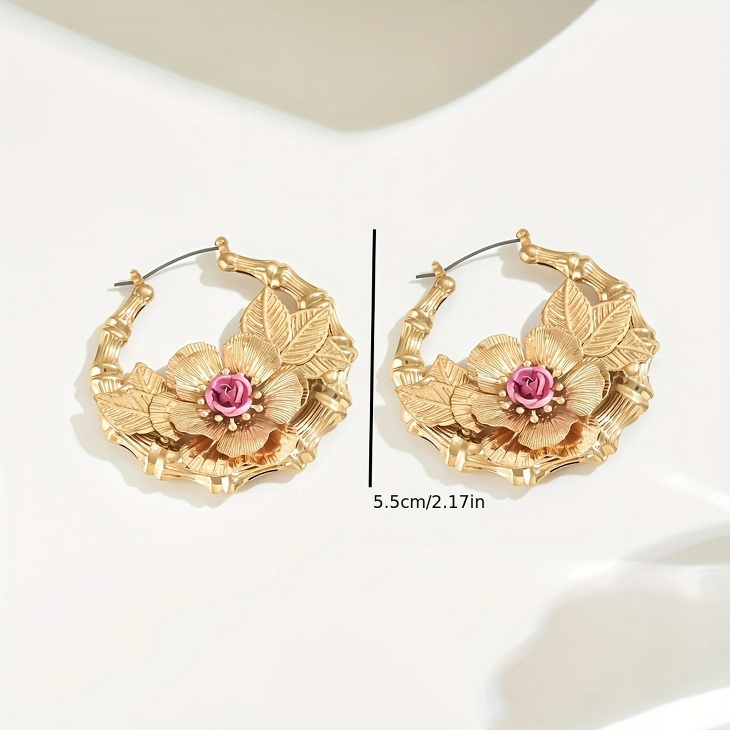 Guangdong Floral Hoop Earrings Boho Leaf Flower Jewelry