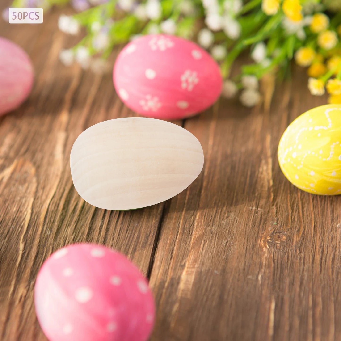 Hign-concerned Premium Wood Easter Eggs Craft Kit 50 Pieces