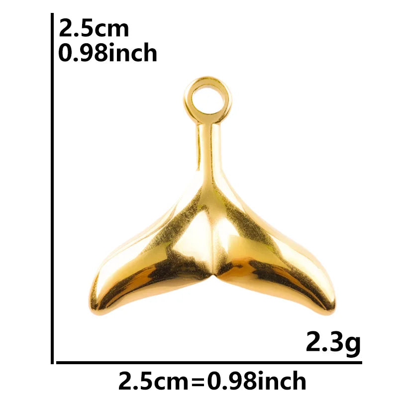 6Pcs GLOWCAT Real Gold Plated Ocean Charms Turtle Starfish