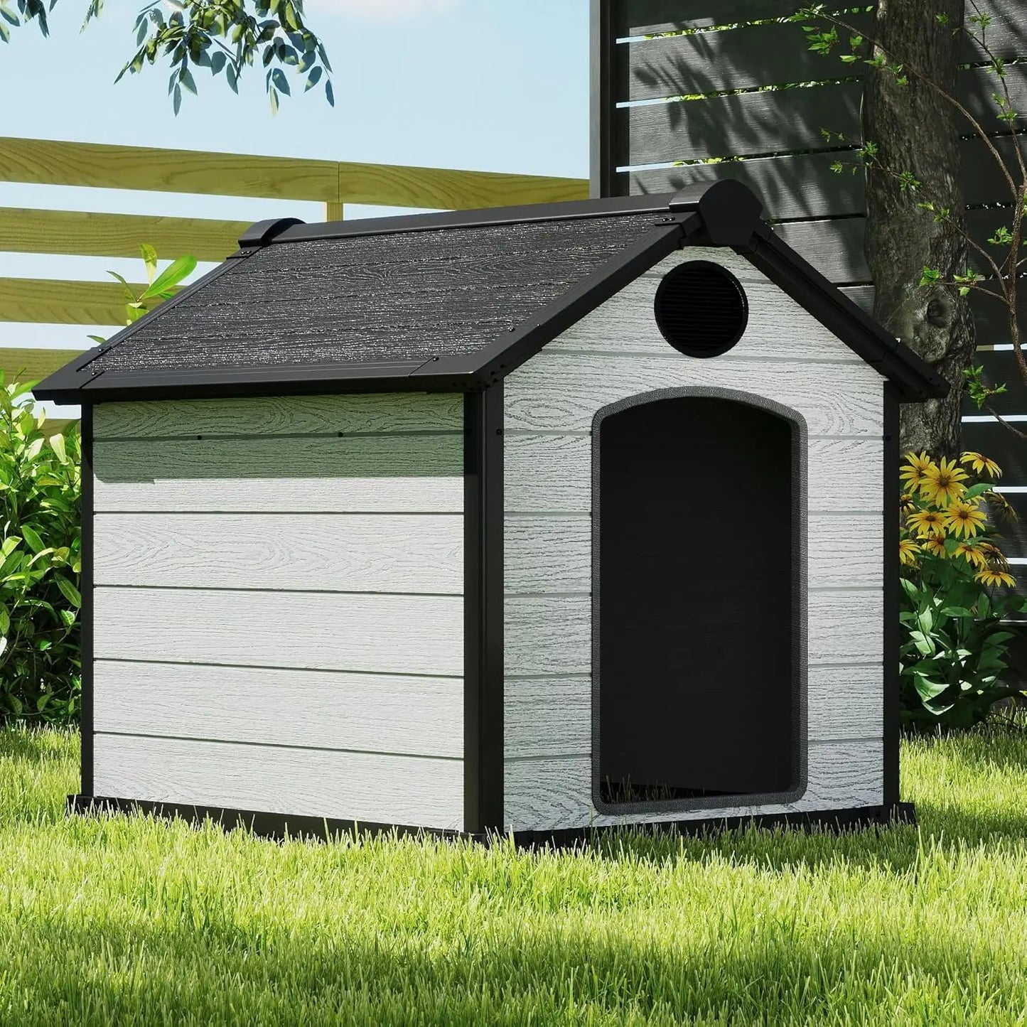 Outdoor Insulated Igloo Dog House For Two Dogs Raised Floor