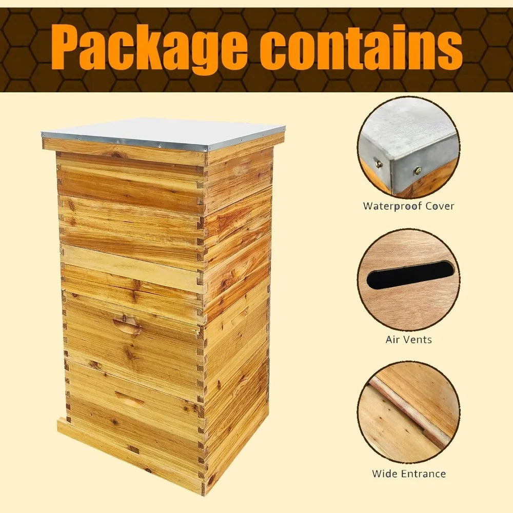 Hign-concerned Beekeeping 5 Layer Hive Kit With Deep Boxes
