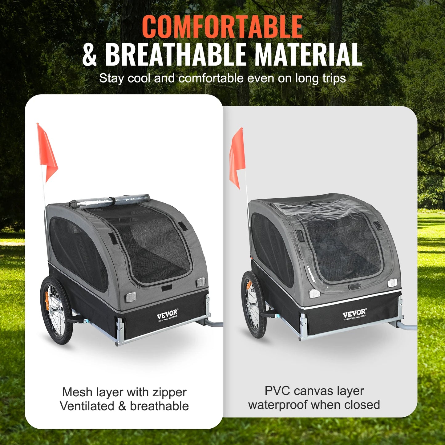 SucceBuy Dog Bike Trailer Carrier 88 Lbs Universal For Dogs