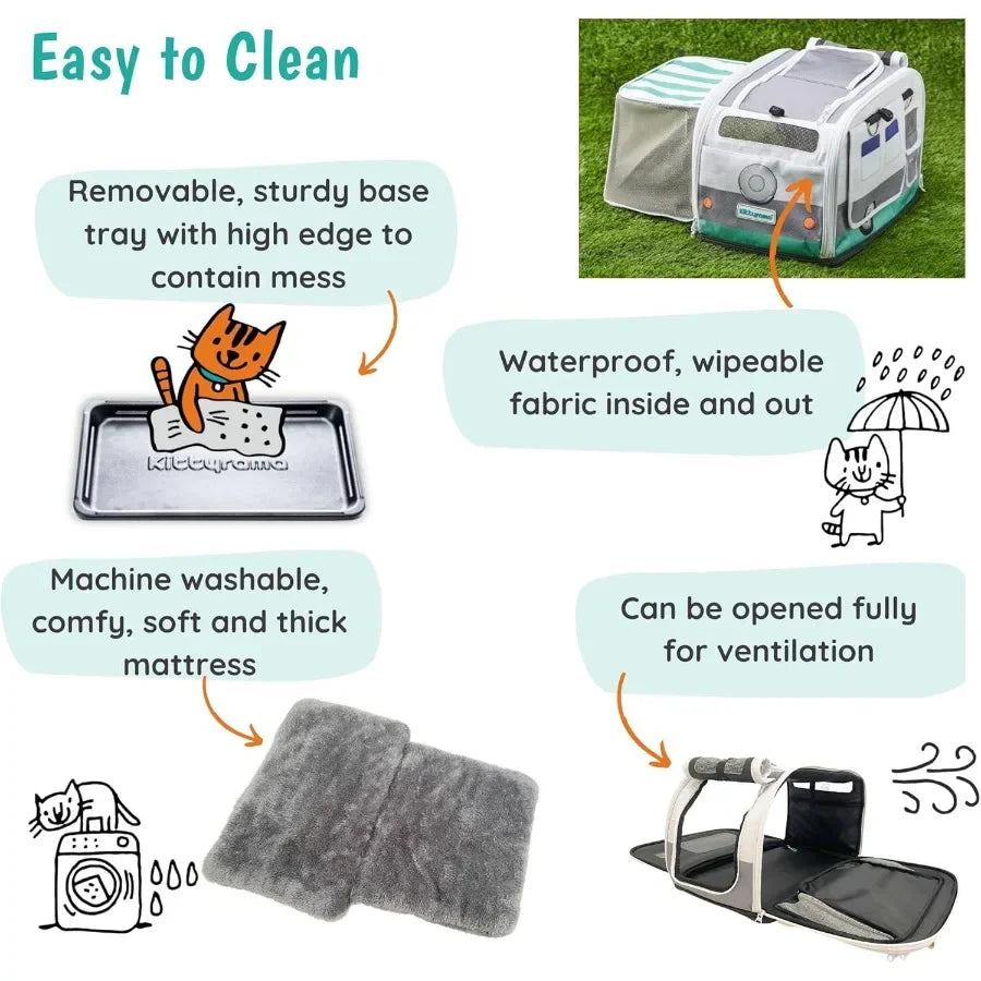 Premium SoftSided 2in1 Cat Carrier Home Hideaway Den