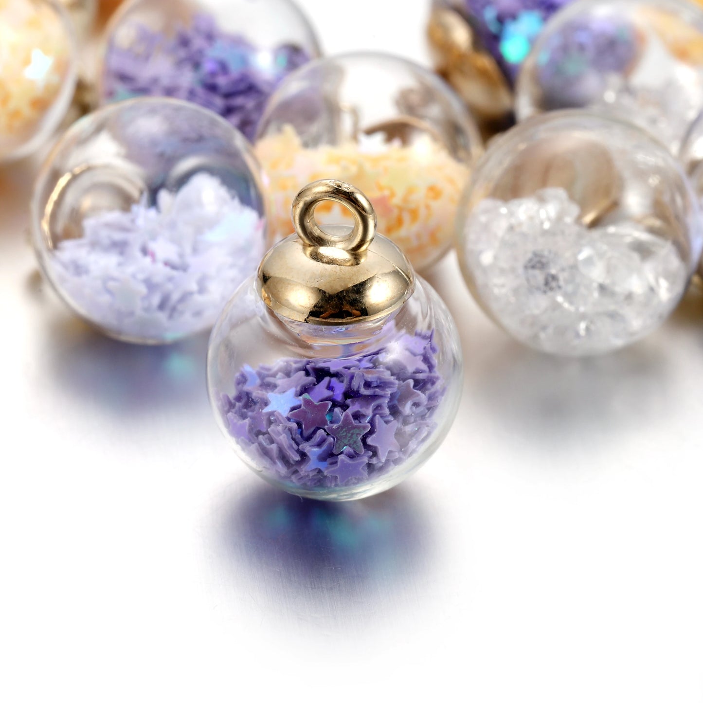 St.kunkkaCharms Glass Ball Star Charms 10Pcs DIY Jewelry