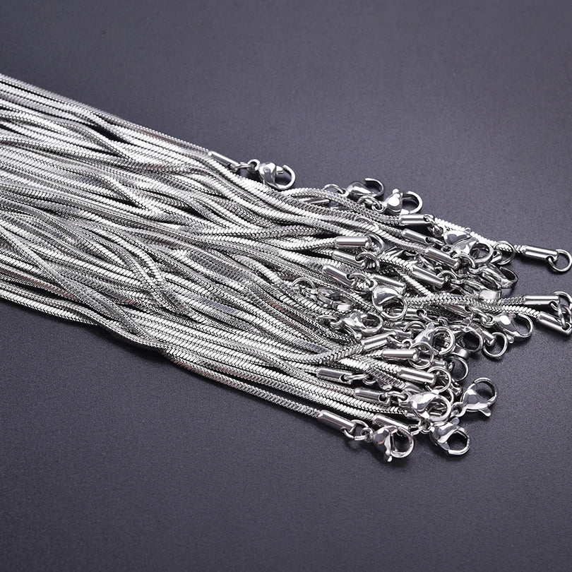 GLOWCAT Stainless Steel Snake Chain Necklace Unisex Jewelry