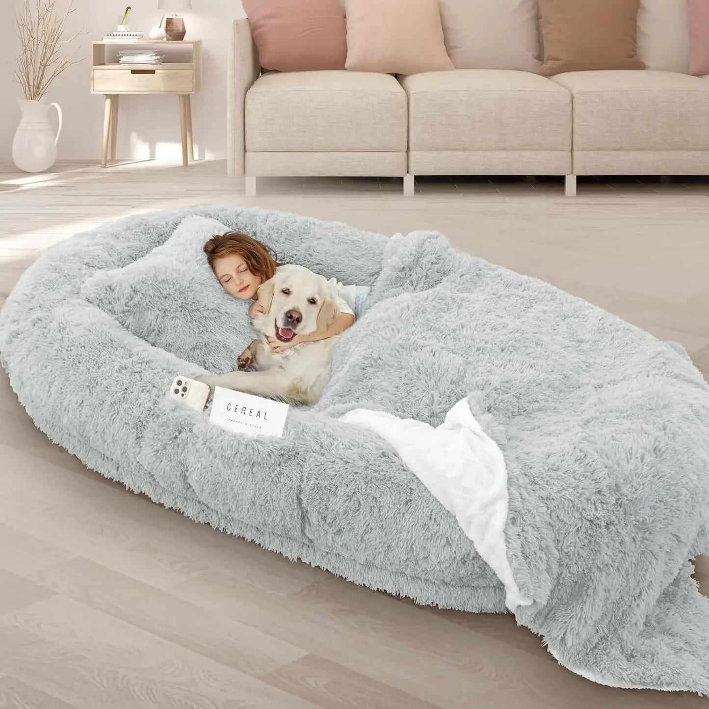 XMSJ Human Dog Bed Memory Foam Pillow Lounge Ultimate Mat