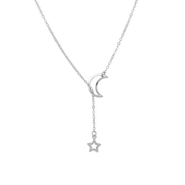 Zhenshecai Moon Star Pendant Necklace For Women Jewelry