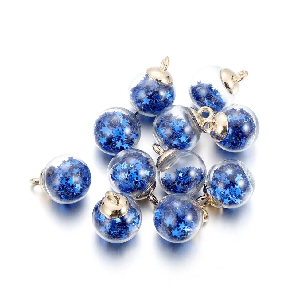 St.kunkkaCharms Glass Ball Star Charms 10Pcs DIY Jewelry
