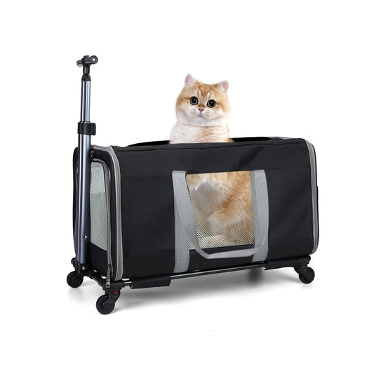 Cat Trolley For Two Cats Transport Carrier With Wheels