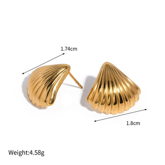 JWERCN Stainless Steel Starfish Shell Earrings For Women