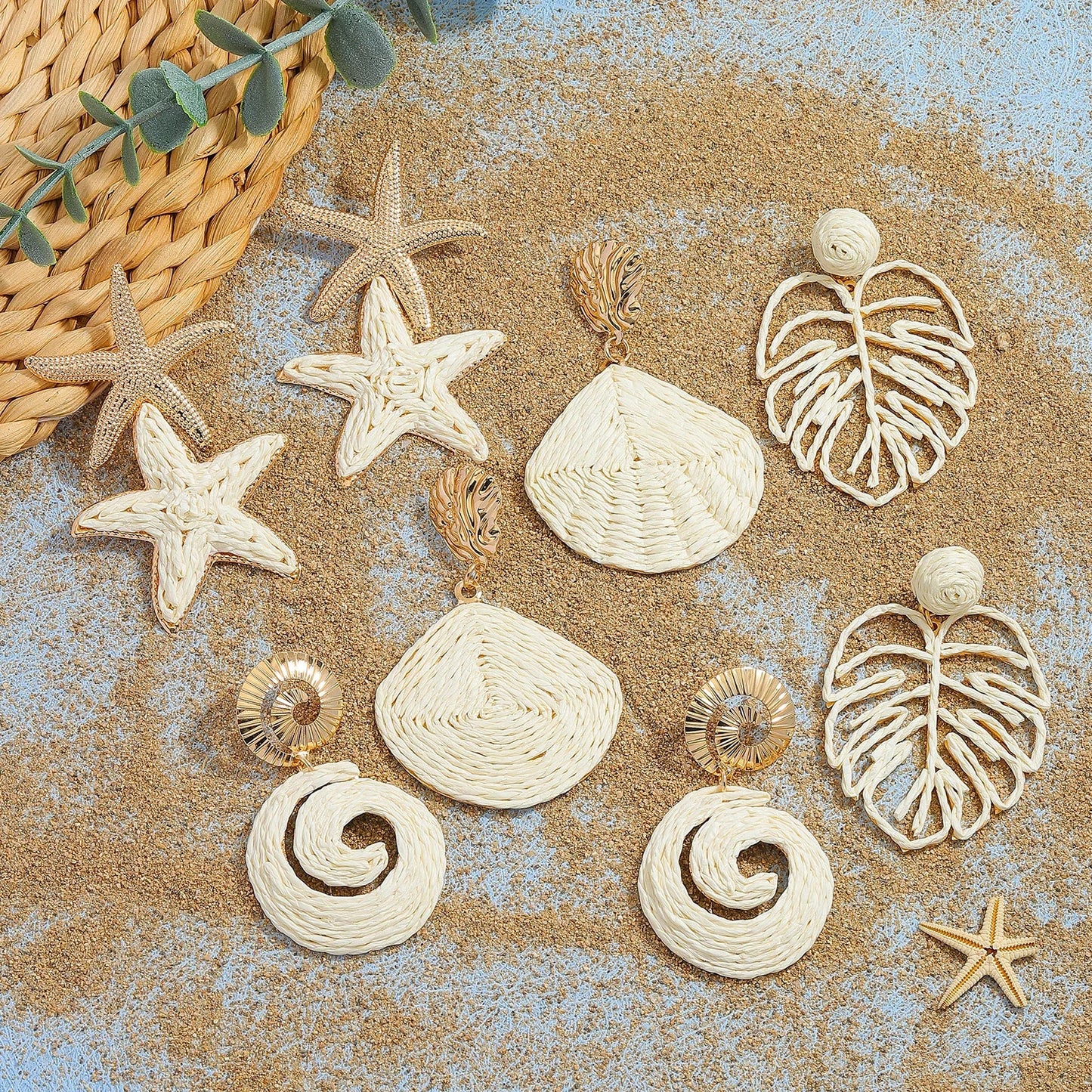 Best Lady Bohemia Starfish Shell Dangle Earrings Women