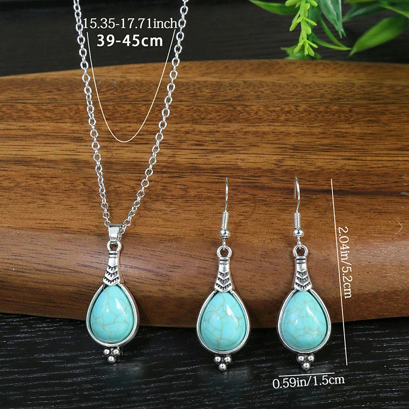 Lovbeafas Vintage Bohemian Hollow Geometric Jewelry Set