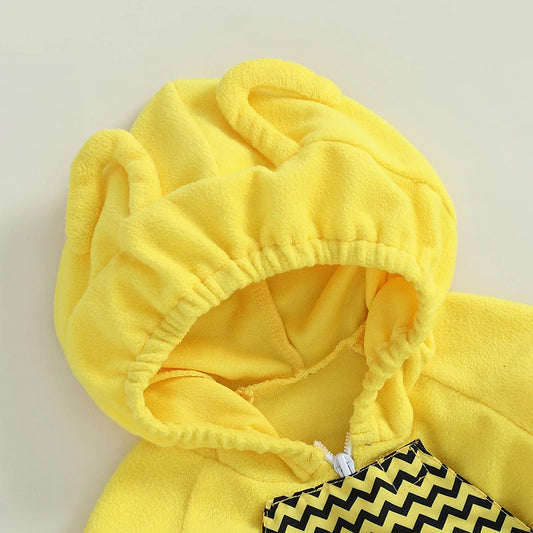 Pudcoco Baby Bee Costume Hooded Footie Jumpsuit Cosplay