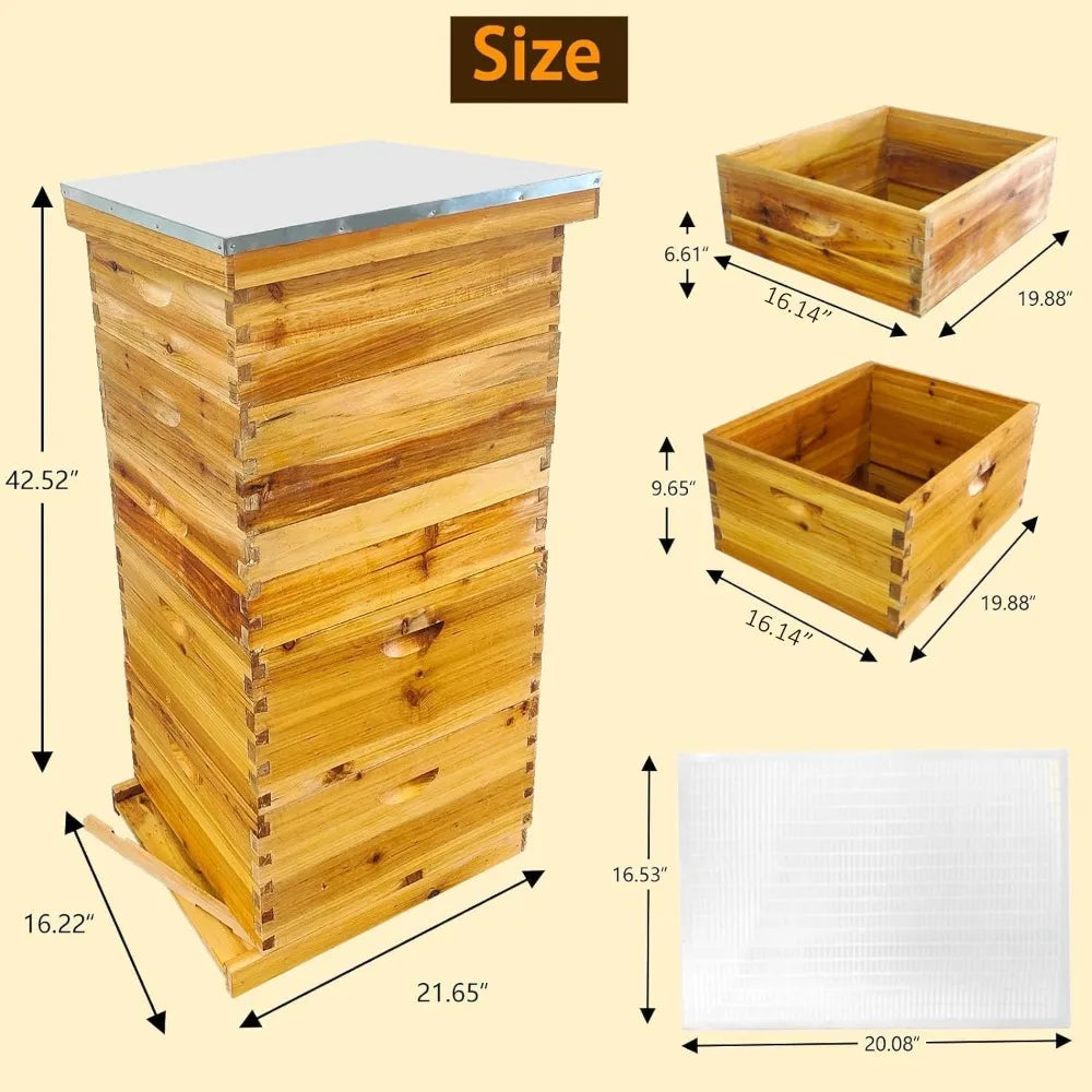 Hign-concerned Beekeeping 5 Layer Hive Kit With Deep Boxes