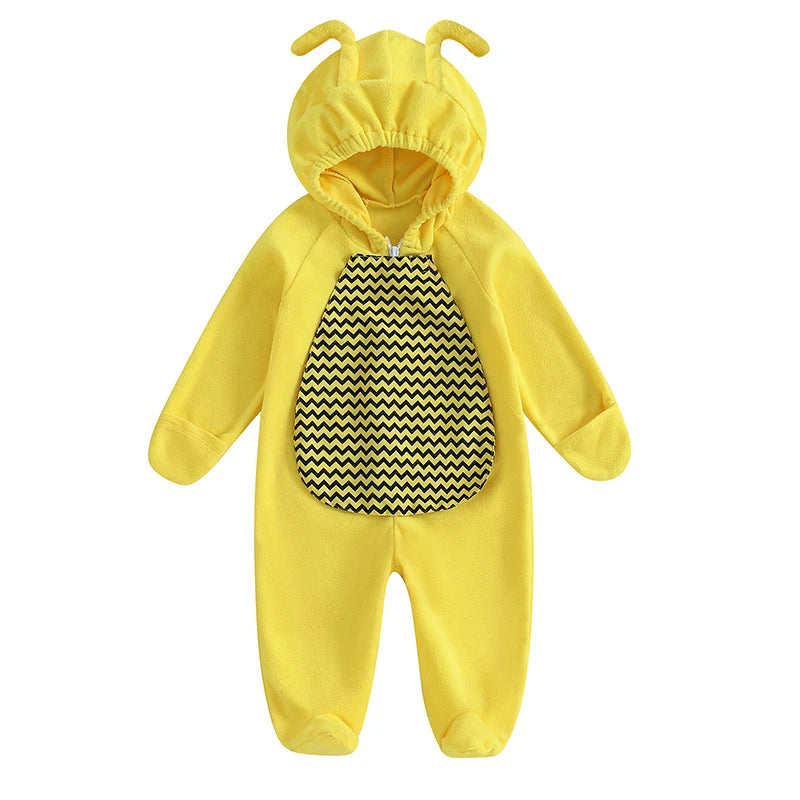 Pudcoco Baby Bee Costume Hooded Footie Jumpsuit Cosplay