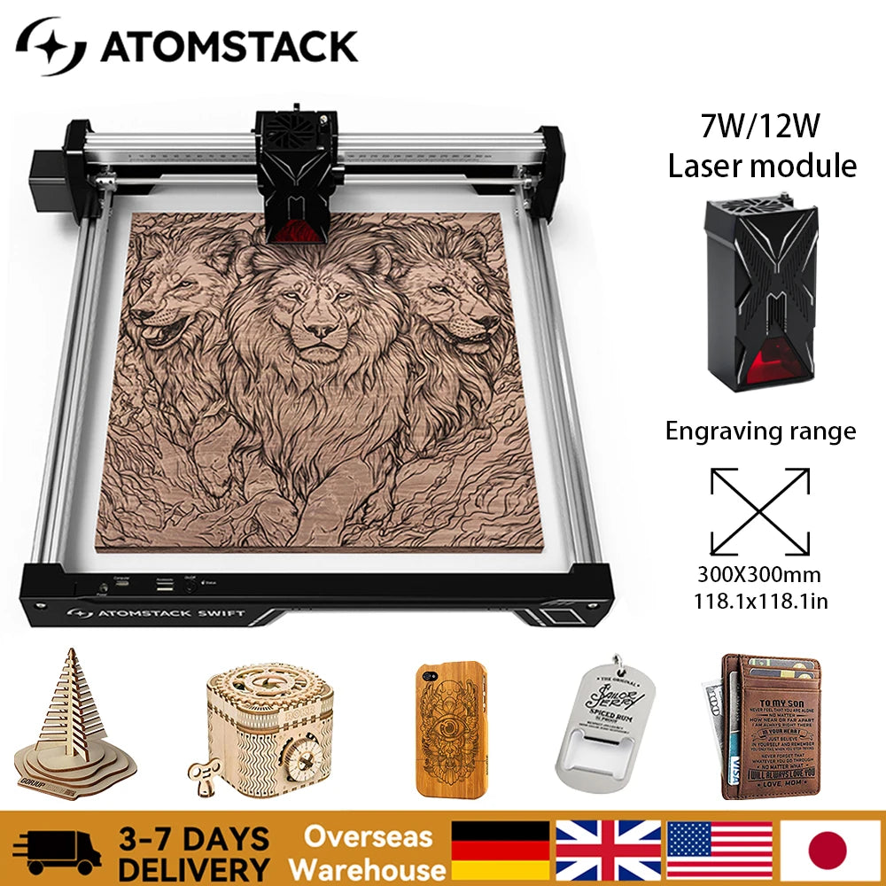 Atomstack Swift 7W Portable Laser Engraver For Wood Leather