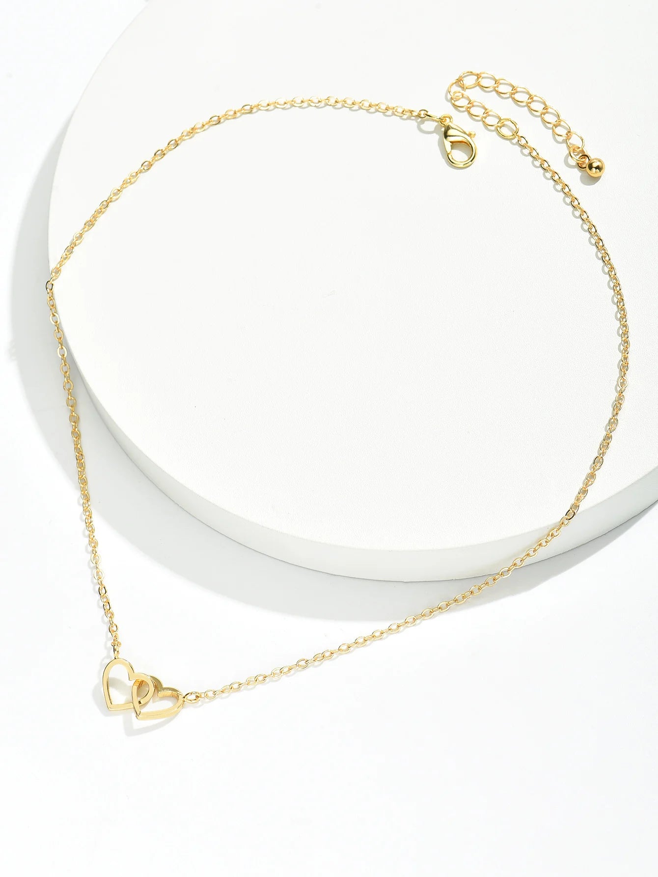 CN Zhejiang Tiny Hollow Heart Chain Necklace For Women