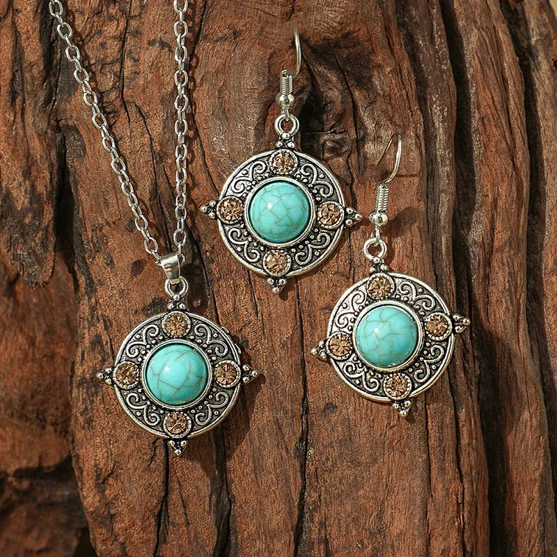 Lovbeafas Vintage Bohemian Hollow Geometric Jewelry Set