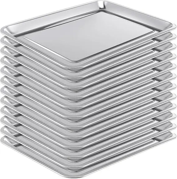 12 Pack Stainless Baking Sheet Cookie Pans Nonstick