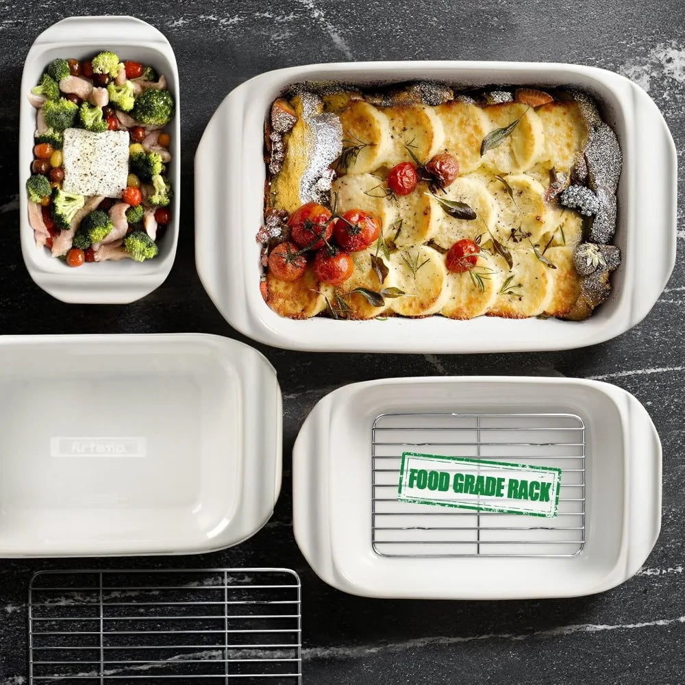 Oven Safe Ceramic Lasagna Dishes And Baking Trays Sets