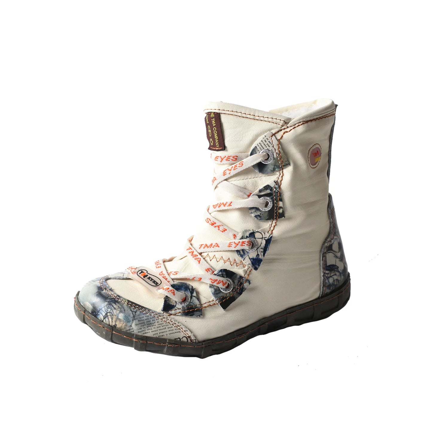 TMA EYES Women's Camouflage PU Leather Short Duck Boots Casual