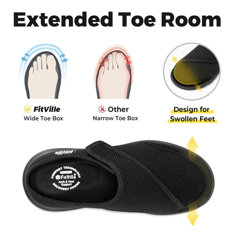 Orthopedic Women Slippers Fleece Lined Arch Support Indoor