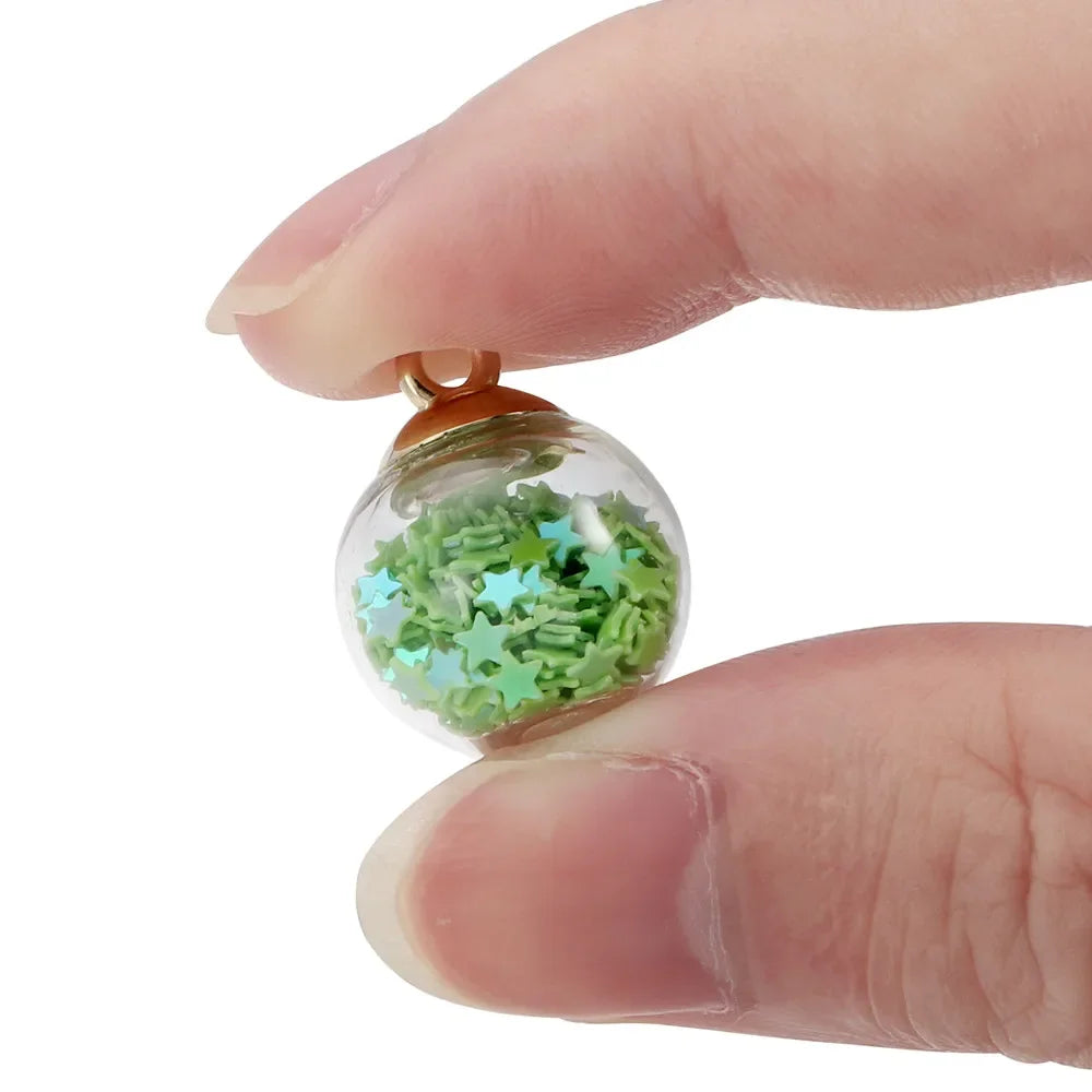 St.kunkkaCharms Glass Ball Star Charms 10Pcs DIY Jewelry