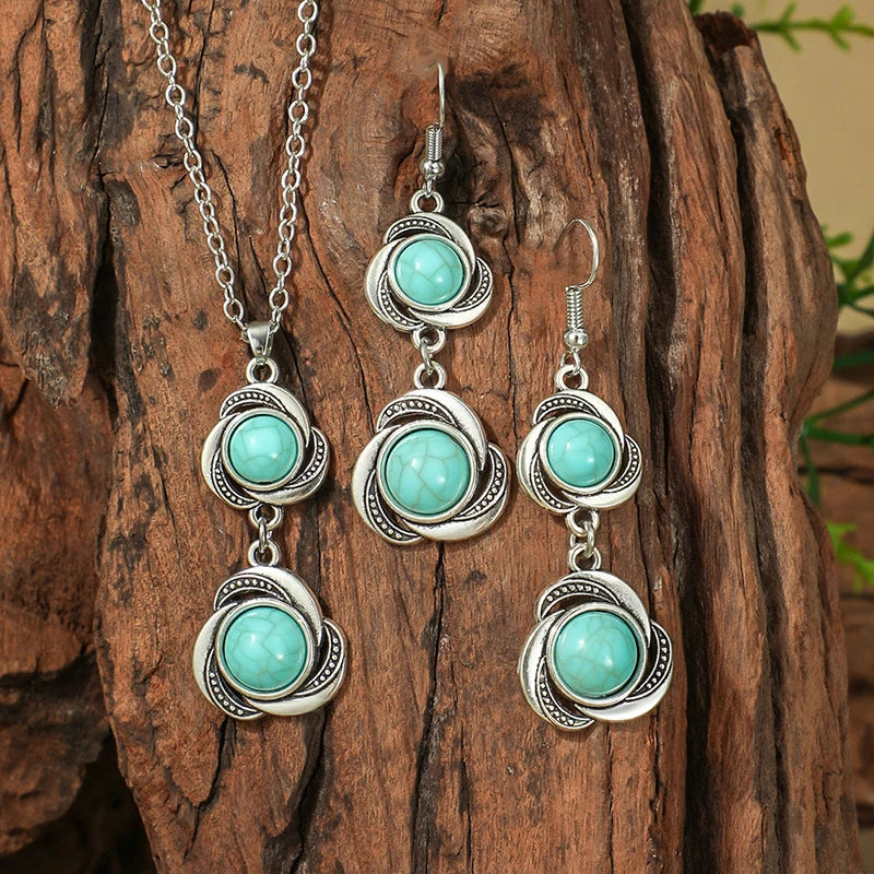 Lovbeafas Vintage Bohemian Hollow Geometric Jewelry Set