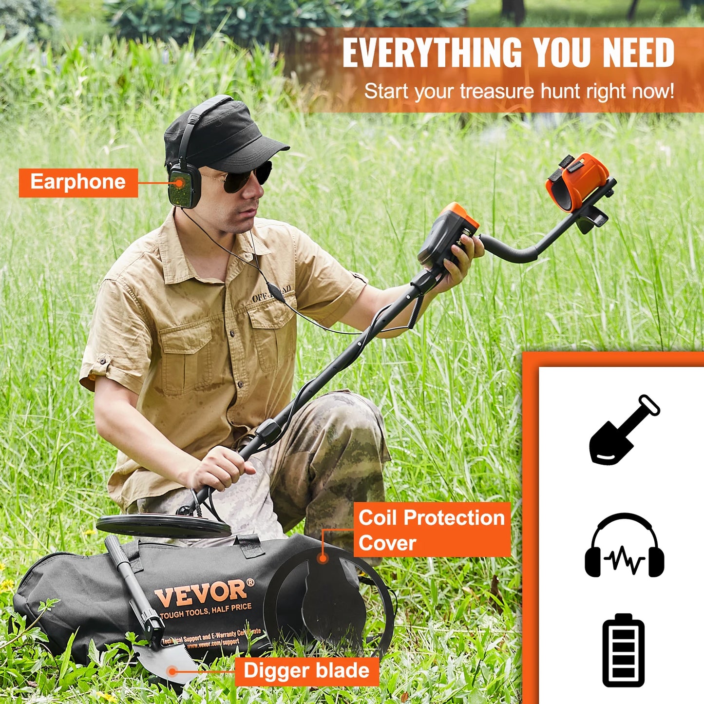 VEVOR Metal Detector With LCD Display 7 Modes Features