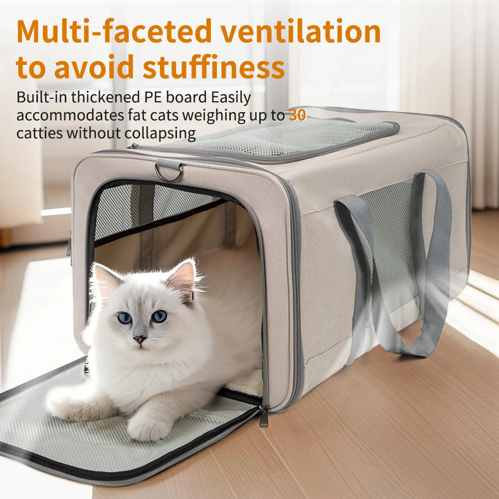Cat Trolley For Two Cats Transport Carrier With Wheels