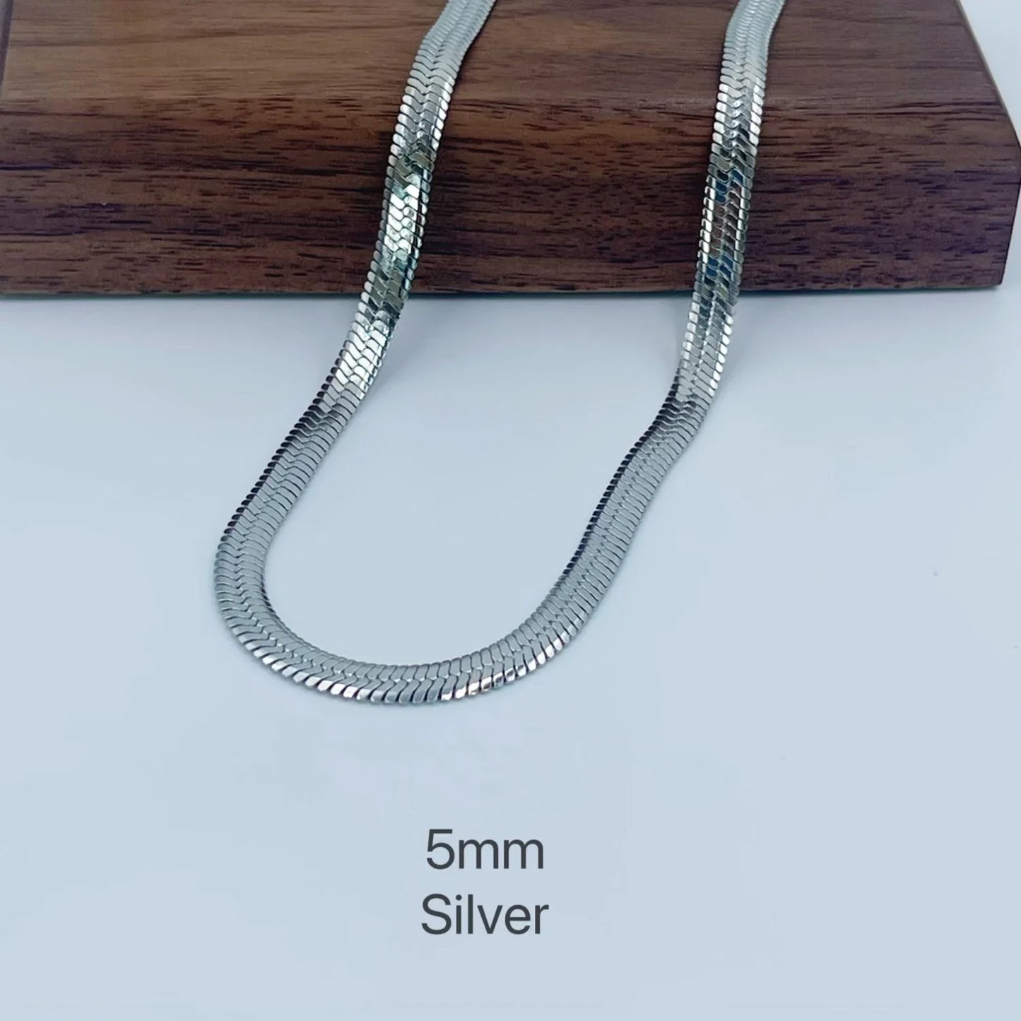 Unisex Minimalist Stainless Steel Snake Chain Necklace