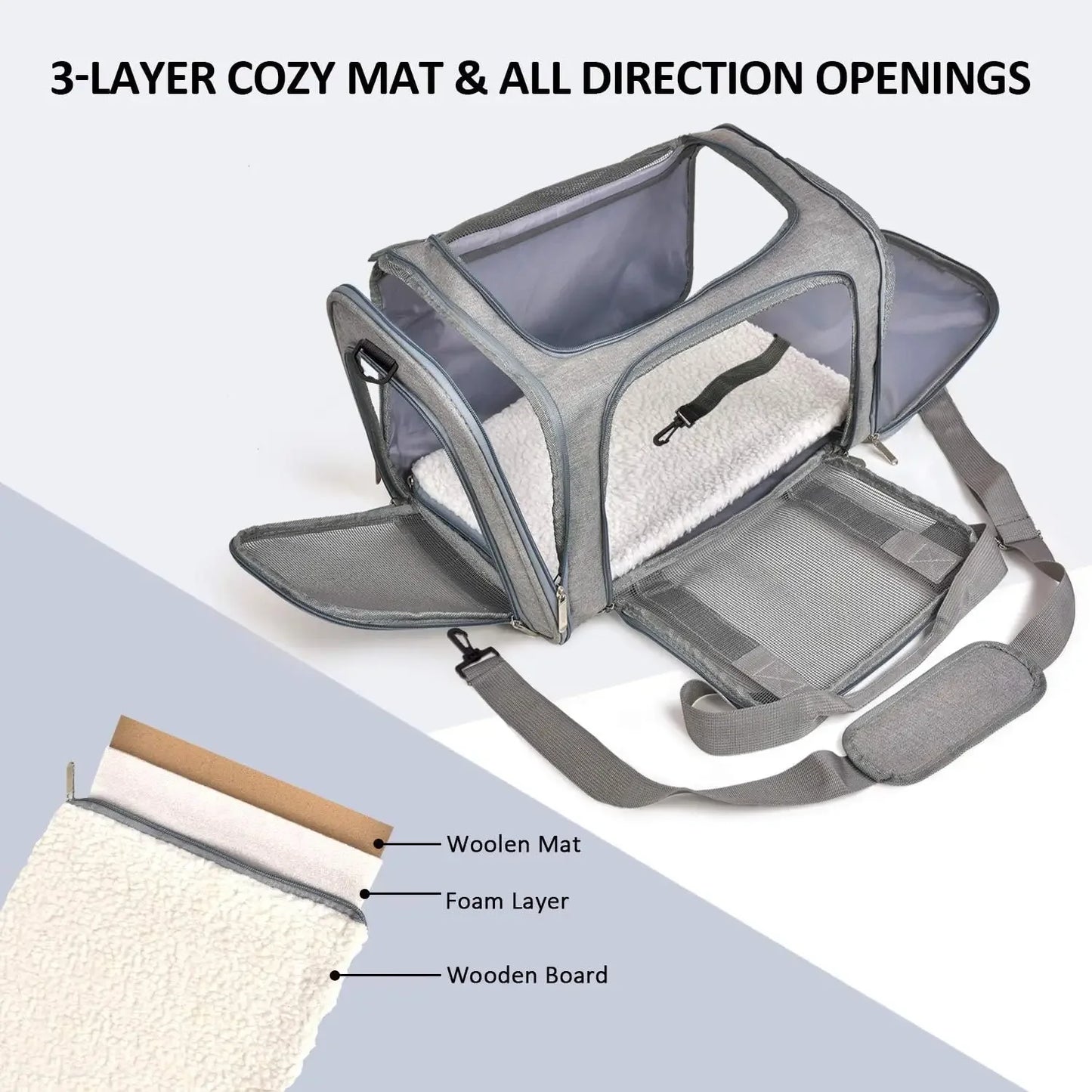 TSA Soft Pet Carrier Collapsible Waterproof For Small Pets