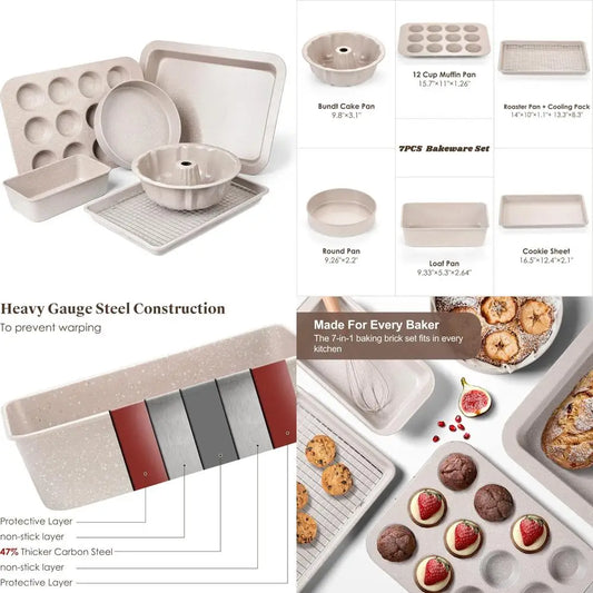 Nonstick Bakeware Set With Stackable Oven Pans And Sheets