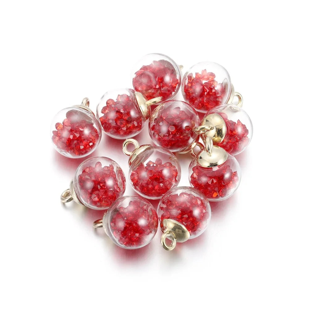 St.kunkkaCharms Glass Ball Star Charms 10Pcs DIY Jewelry