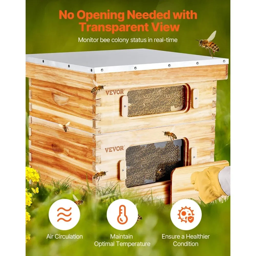 XMSJ Beehive Starter Kit Langstroth Beekeeping Beeswax