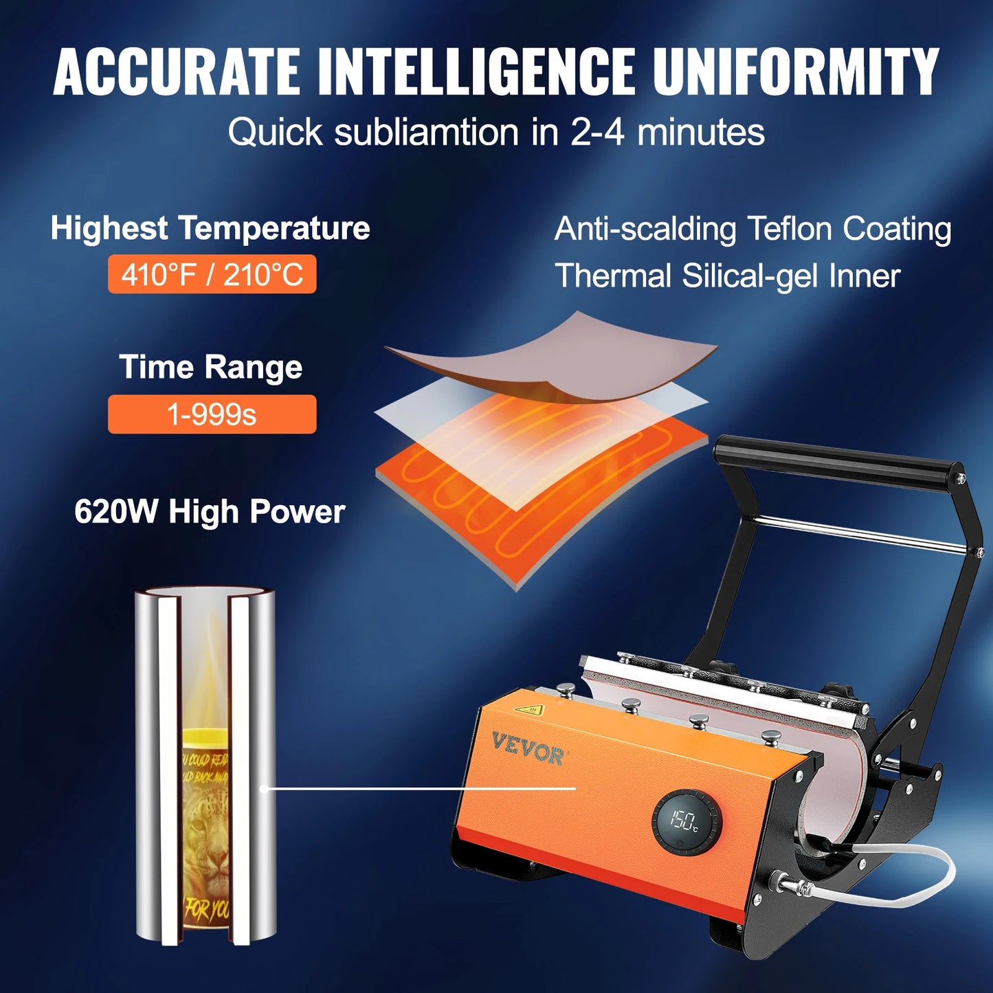 Succebuy Cup Tumbler Heat Press Touchscreen Sublimation