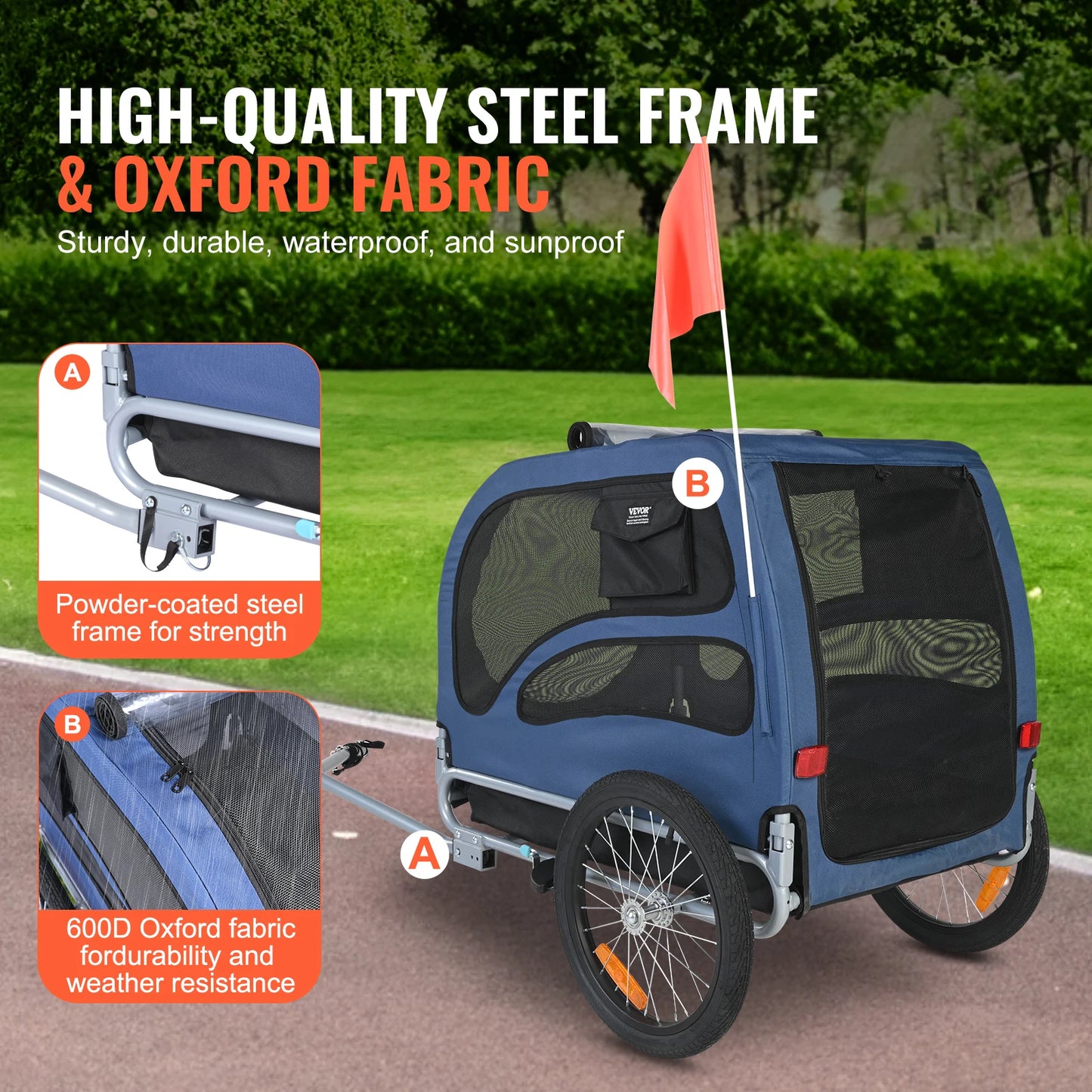 SucceBuy Pet Cart Bicycle Carrier Dog Bike Trailer