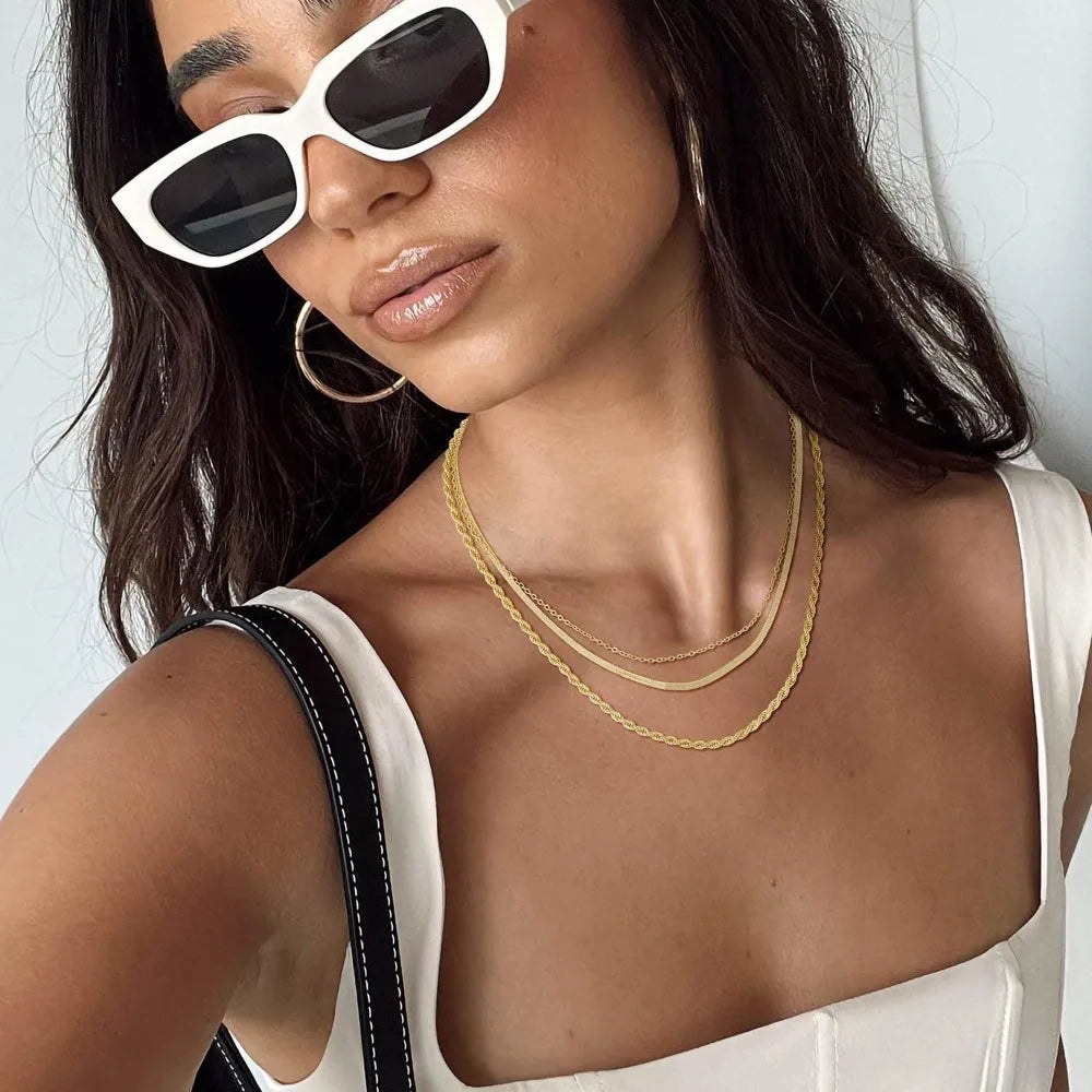 Zhejiang Women 14k Gold Plated Chunky Snake Chain Necklace